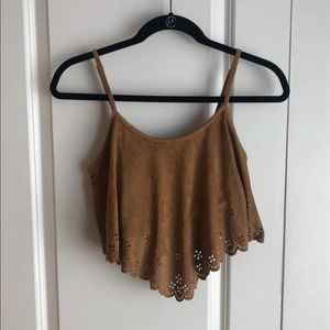 Buckskin faux suede crop top!